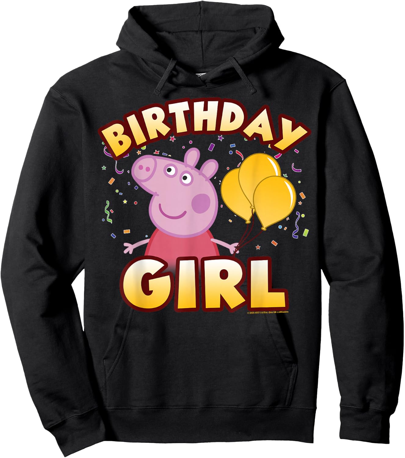 Peppa Pig Birthday Girl Confetti Celebration Small Hoodie - Hoodie | Black