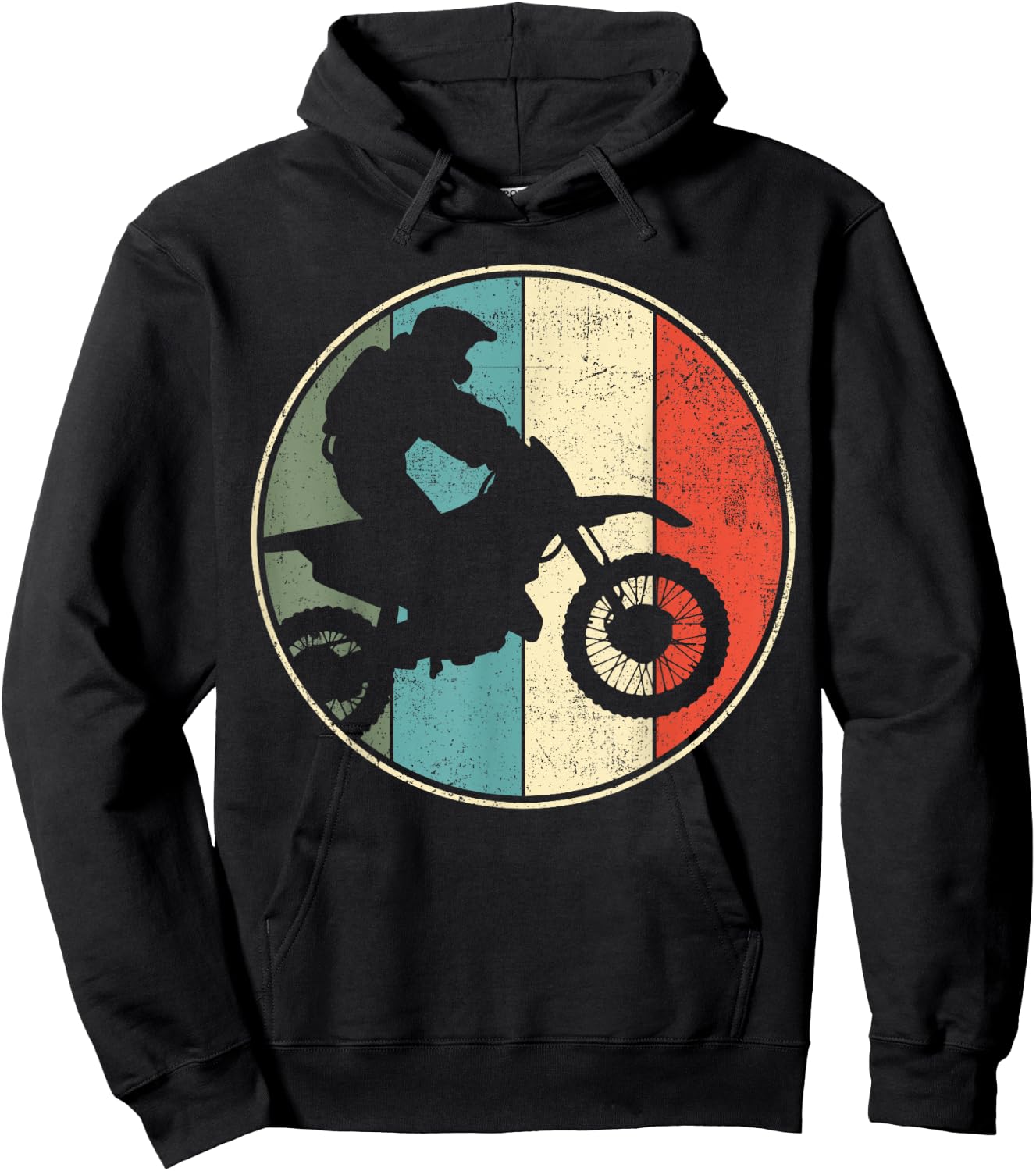 Motocross Dirt Bike Retro Vintage Hoodie - Hoodie | Black