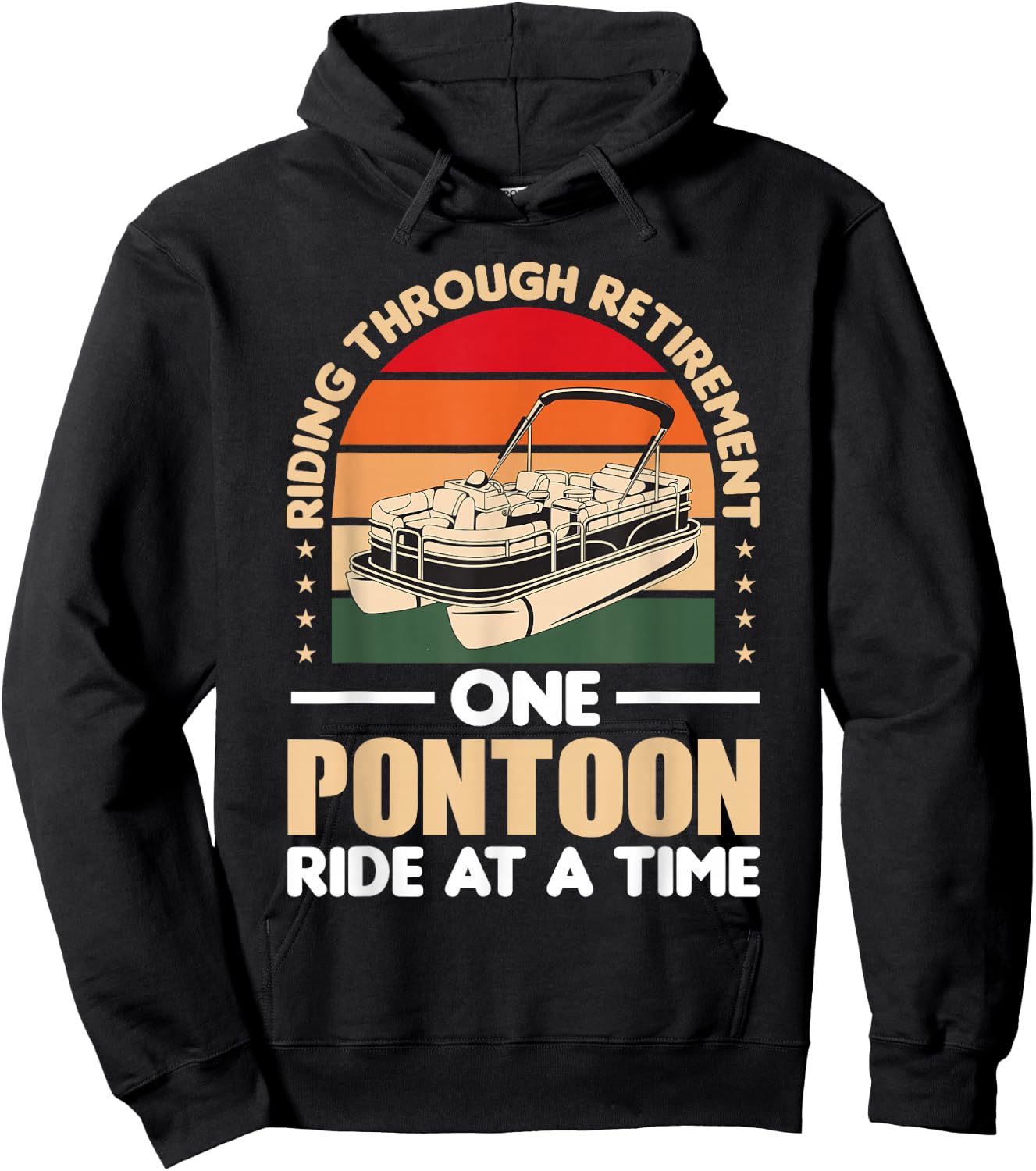 Pontoon Retirement Boat Owner Retired Pontoon Captain Hoodie - Hoodie | Black