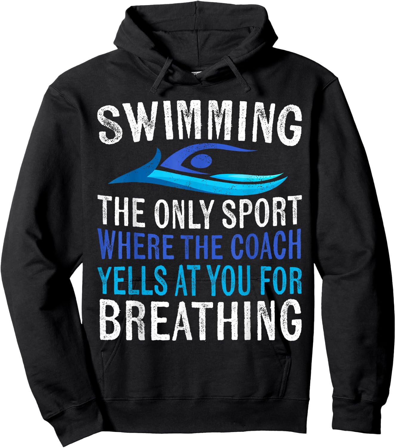 Swimming Only Sport Where The Coach Swimmer Gifts Swim Team Hoodie - Hoodie | Black