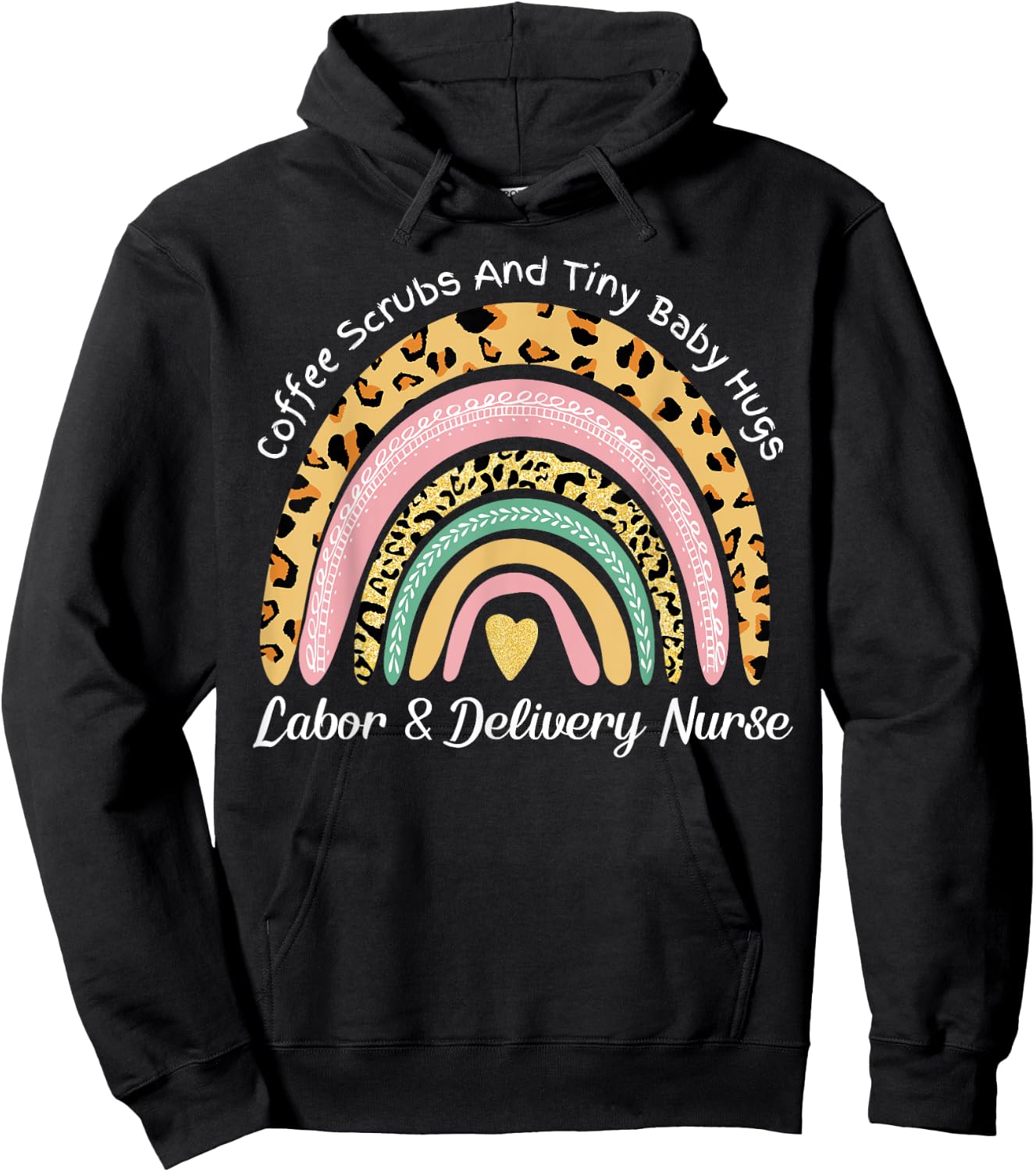 Labor and Delivery Nurse L&D Nurse Coffee Scrubs Baby Hugs Hoodie - Hoodie | Black