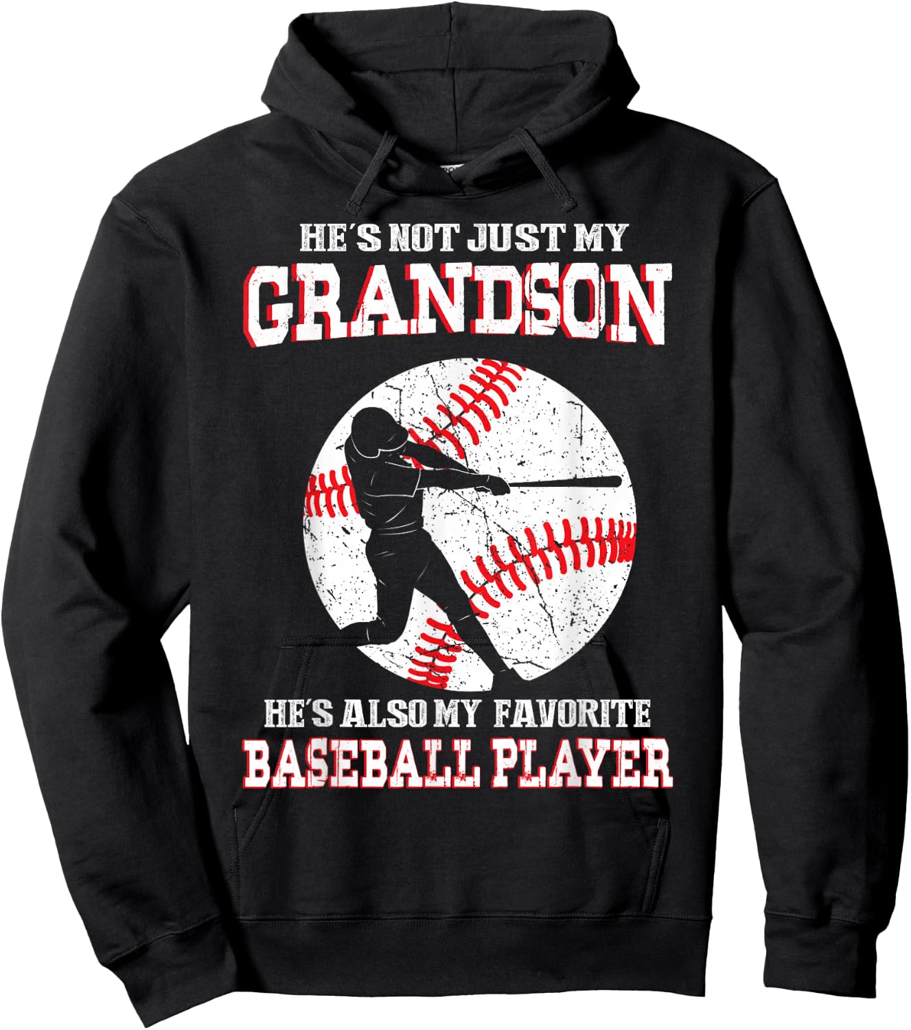 Not Just My Grandson He's Also My Favorite Baseball Player Hoodie - Hoodie | Black
