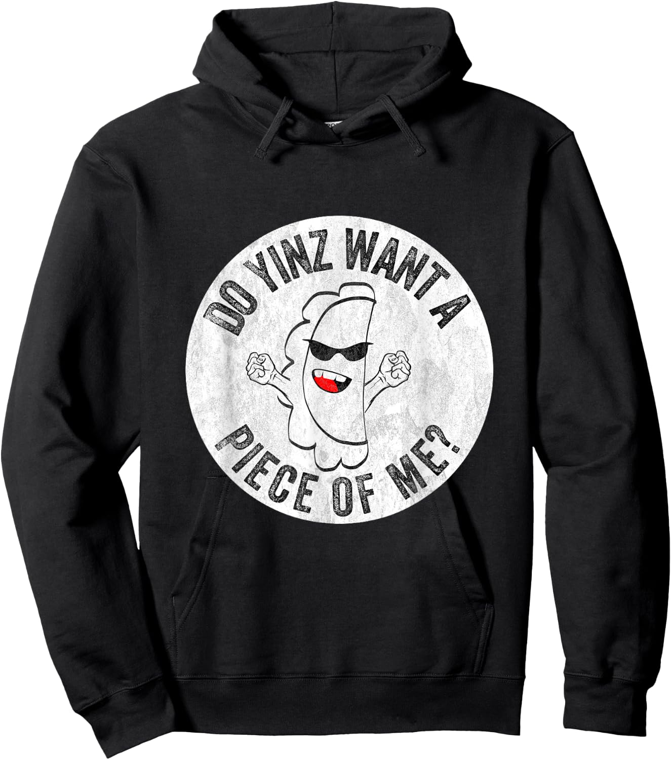Pierogi Yinz Want a Piece of Me Funny Pittsburgh Yinzer Food Hoodie - Hoodie | Black