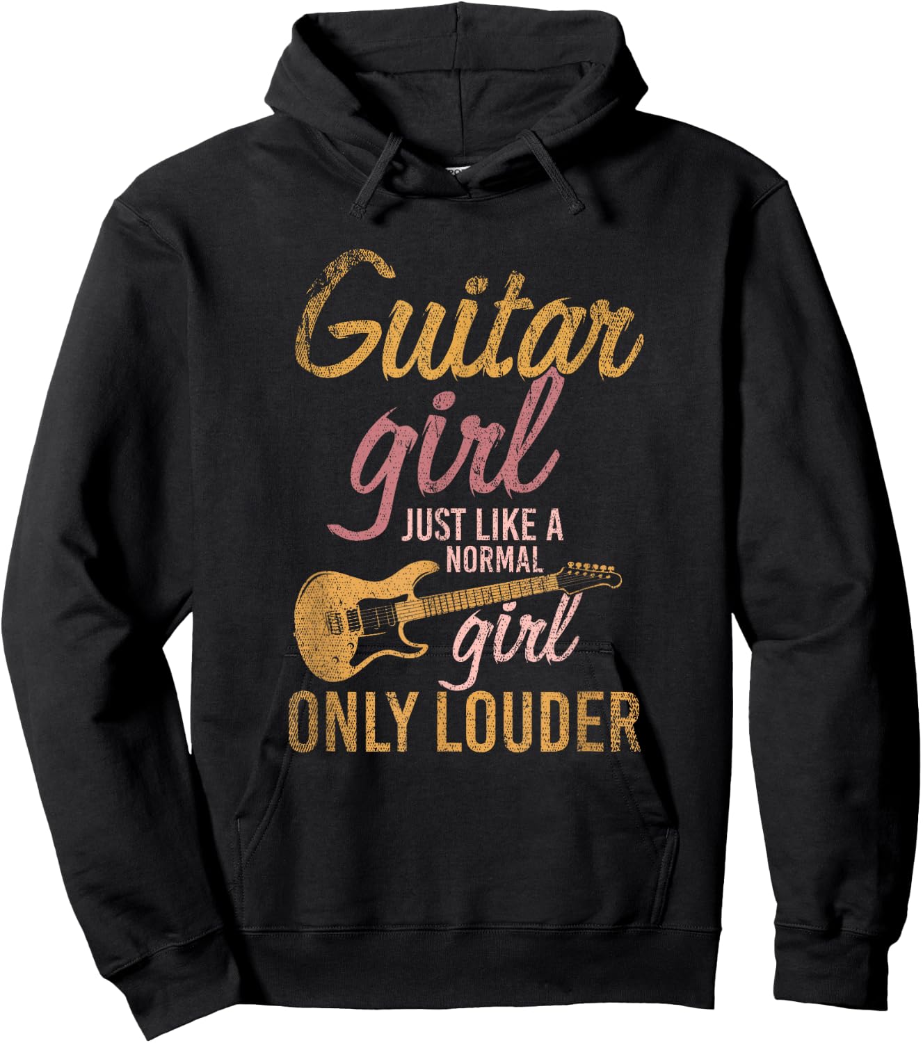 Girl's Gift Guitarist Music Guitar Hoodie - Hoodie | Black