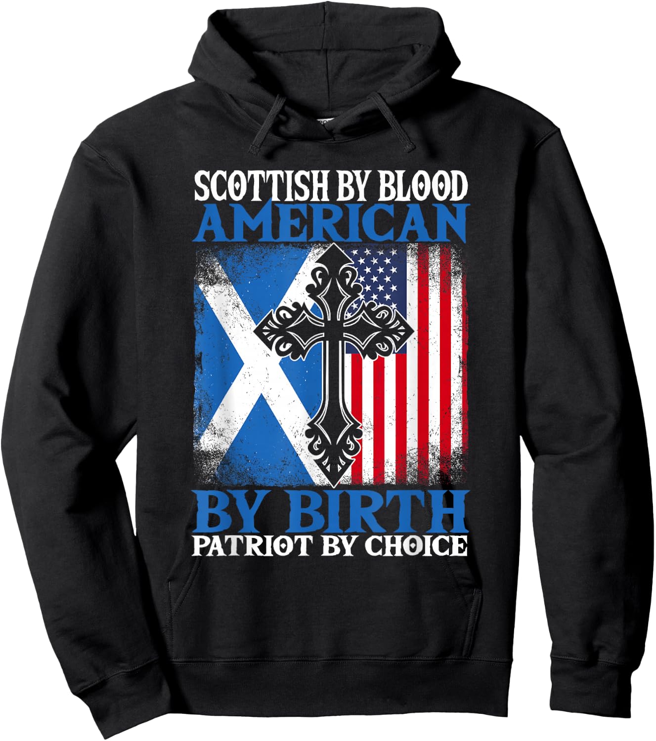 Scottish By Blood American By Birth Patriot By Choice Hoodie - Hoodie | Black