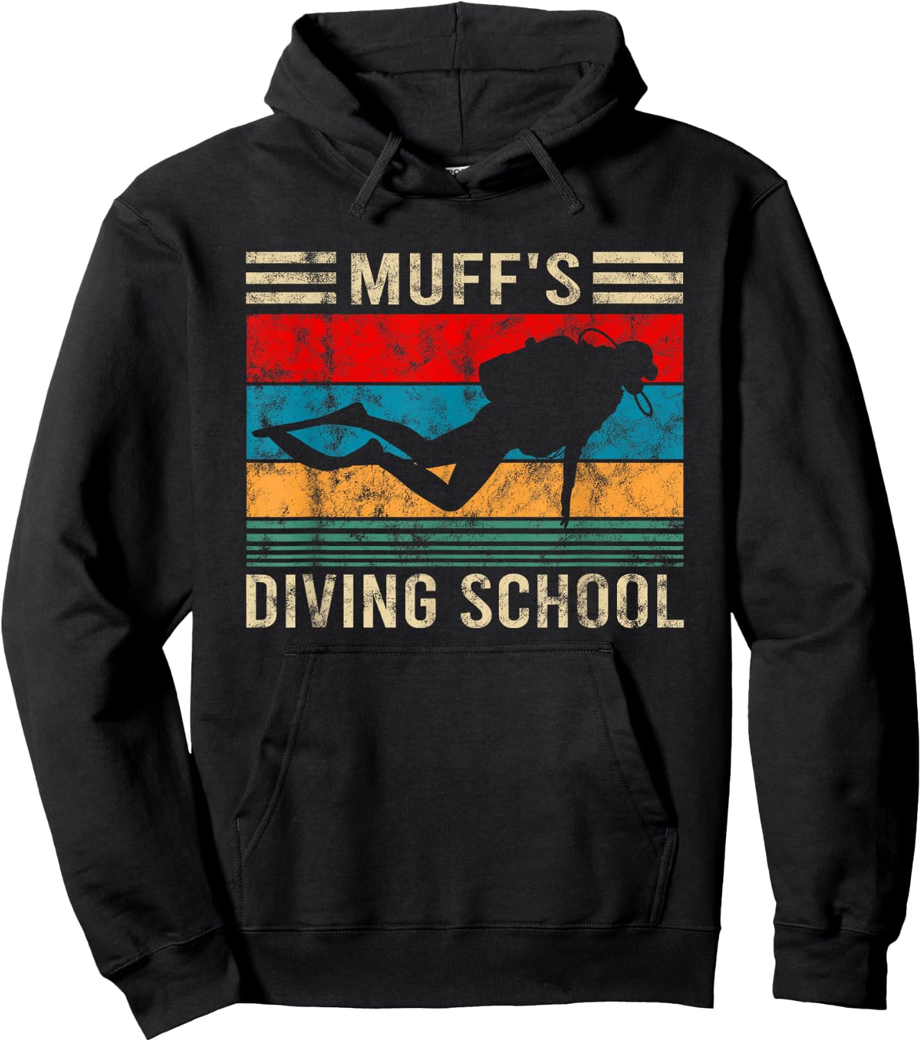 Muffs Diving School Funny Scuba Diver Gift Hoodie - Hoodie | Black
