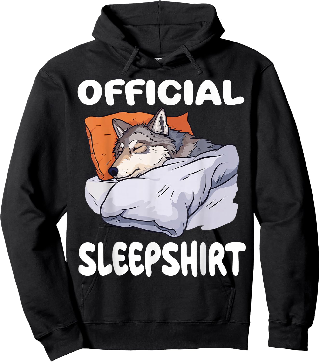 Wolf Official Sleepshirt Pajamas Nightgown Hoodie - Hoodie | Black
