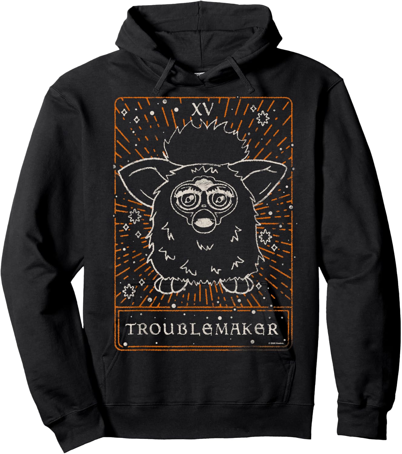 Furby Halloween Celestial Tarot Card Trouble Maker Outline Hoodie - Hoodie | Black