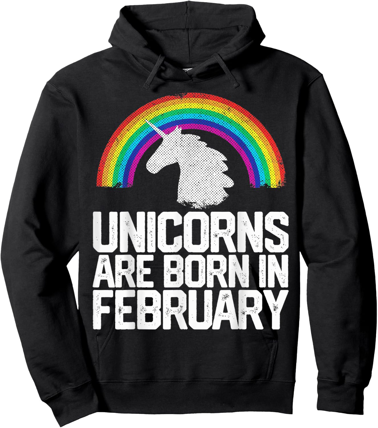Unicorns Are Born In February Birthday Gift Women Girls Teen Hoodie - Hoodie | Black