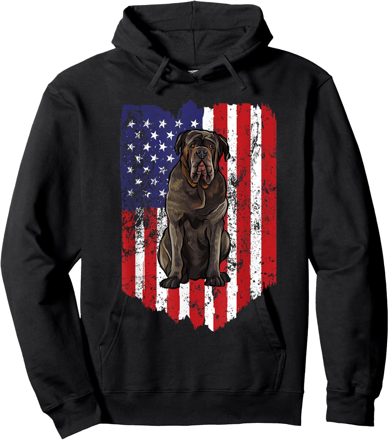 American Flag Neapolitan Mastiff 4th Of July USA Hoodie - Hoodie | Black