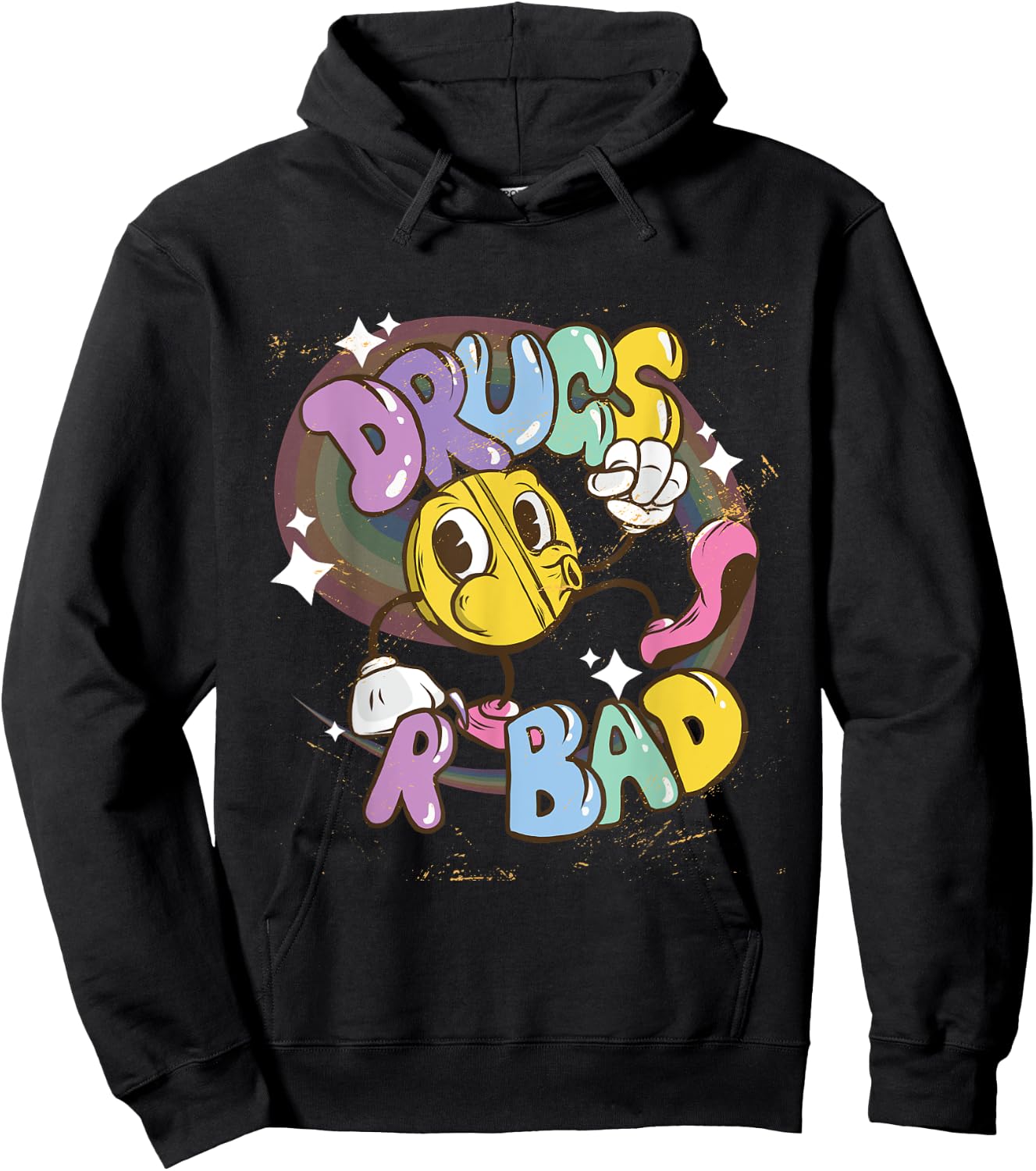 Drugs Are Bad Funny Gag Gift Parody Design Hoodie - Hoodie | Black