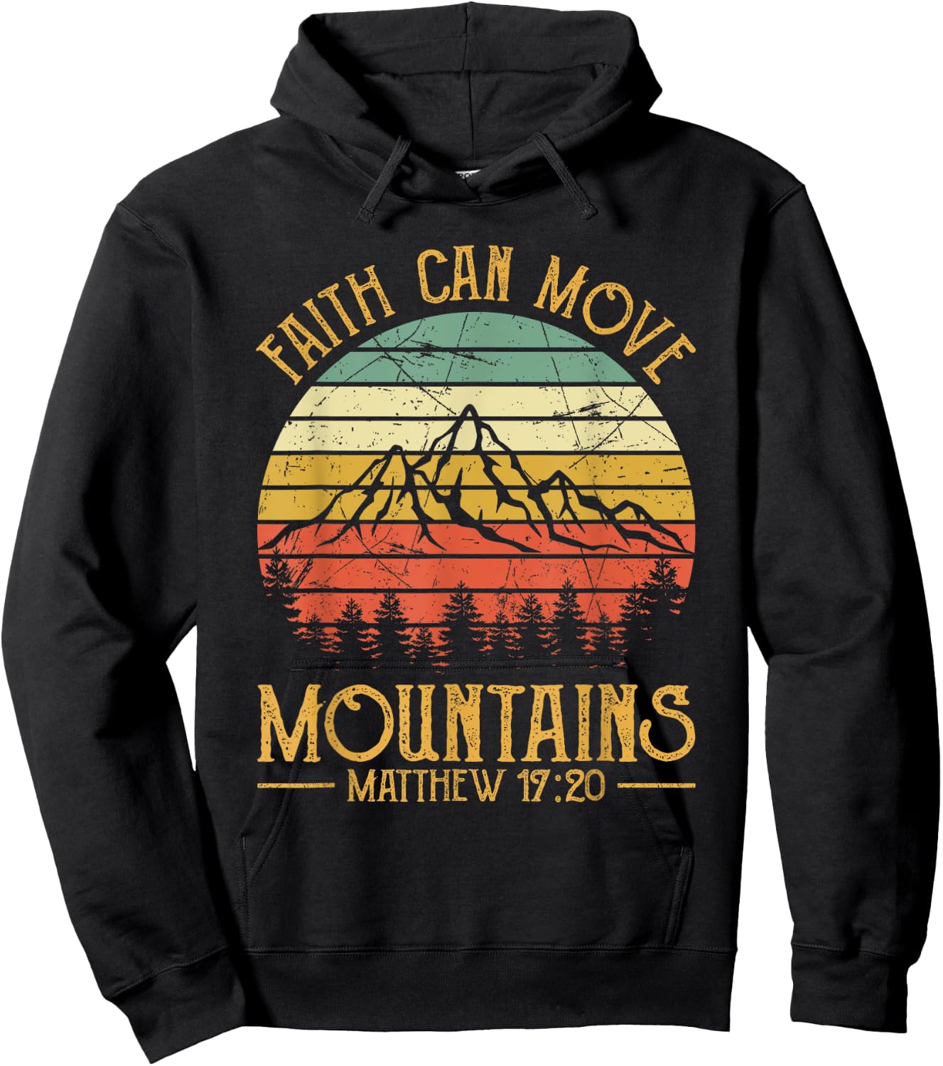 Faith Can Move Mountains Kids Christian Hoodie - Hoodie | Black