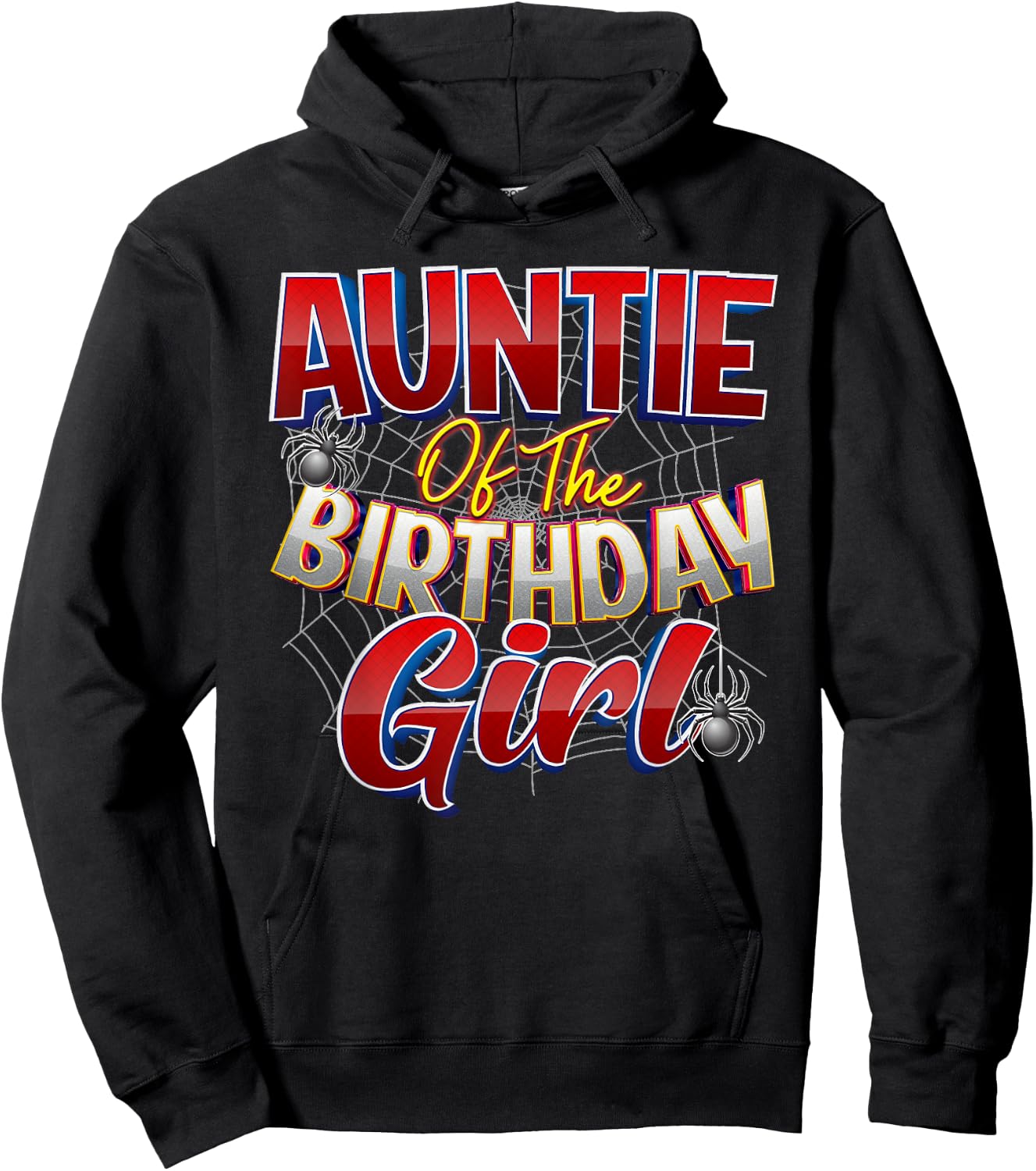 Spider Web Birthday Costume Auntie of the Birthday Girl Hoodie - Hoodie | Black