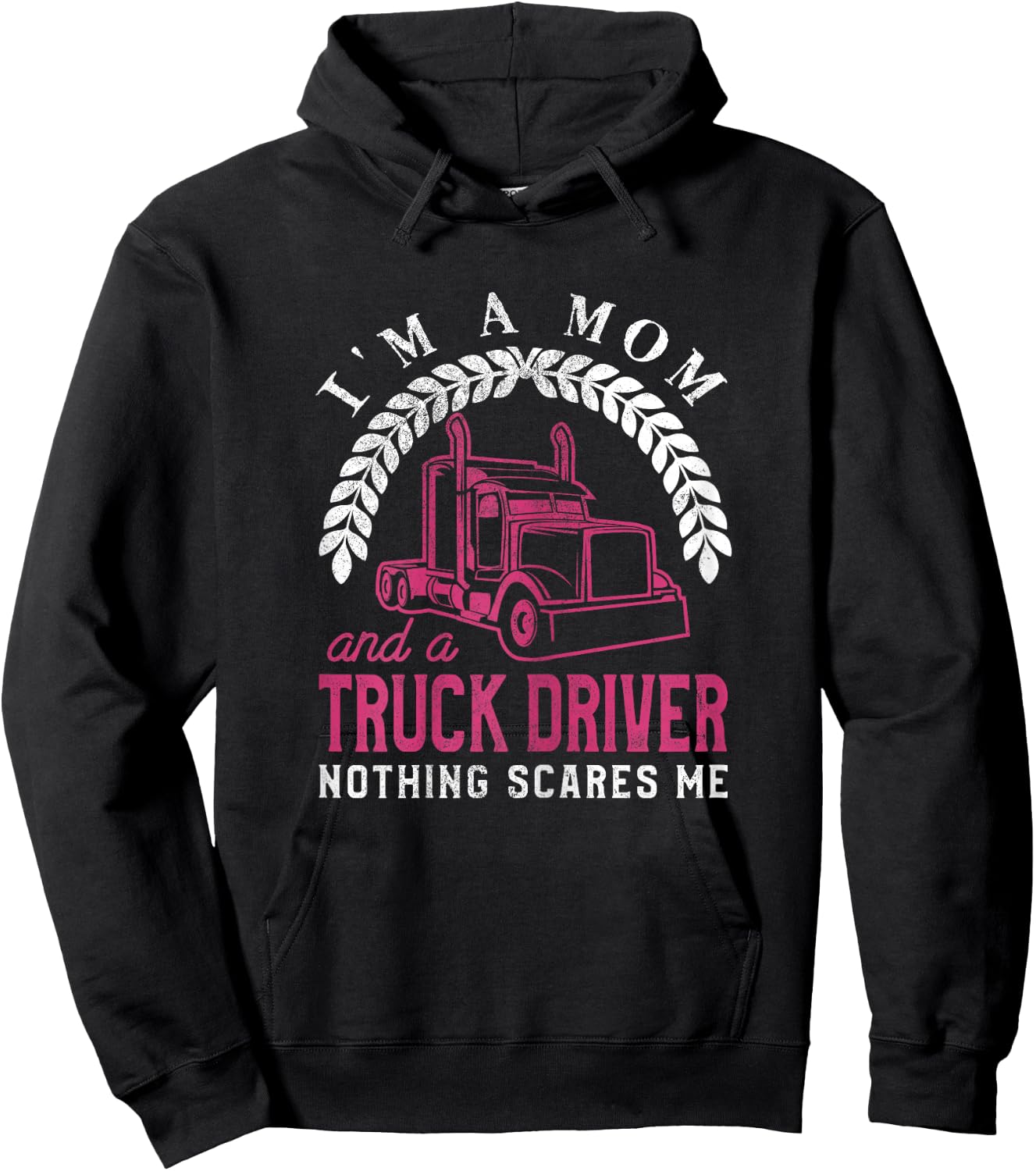Truck Driver Mom Funny Cool Trucker Mother Gift Hoodie - Hoodie | Black