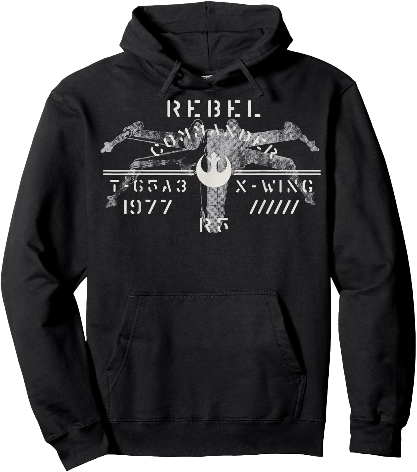 Star Wars Rebel 1977 X-Wing Stencil Hoodie - Hoodie | Black