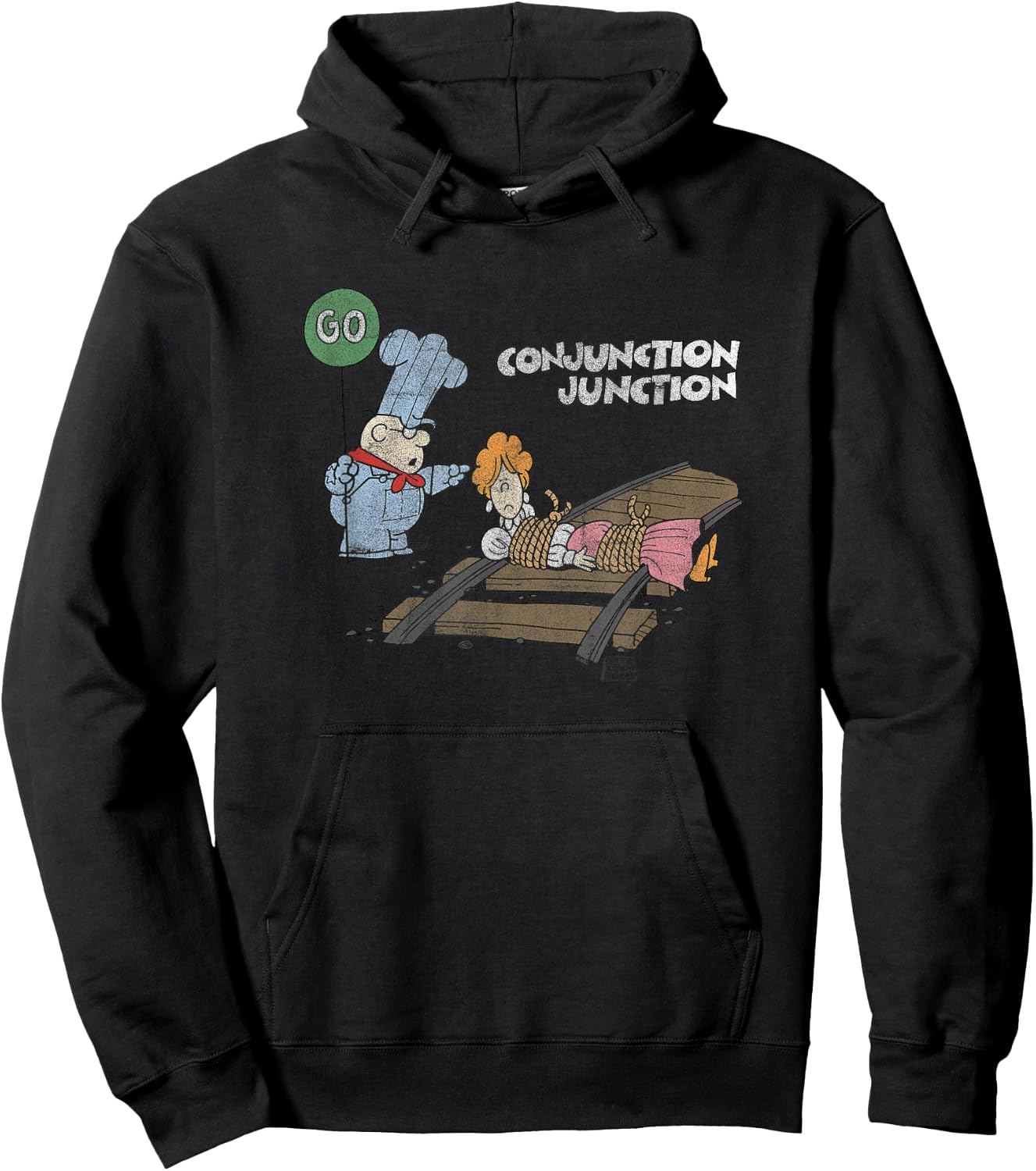 Schoolhouse Rock Conjunction Junction Railroad Vintage Hoodie - Hoodie | Black