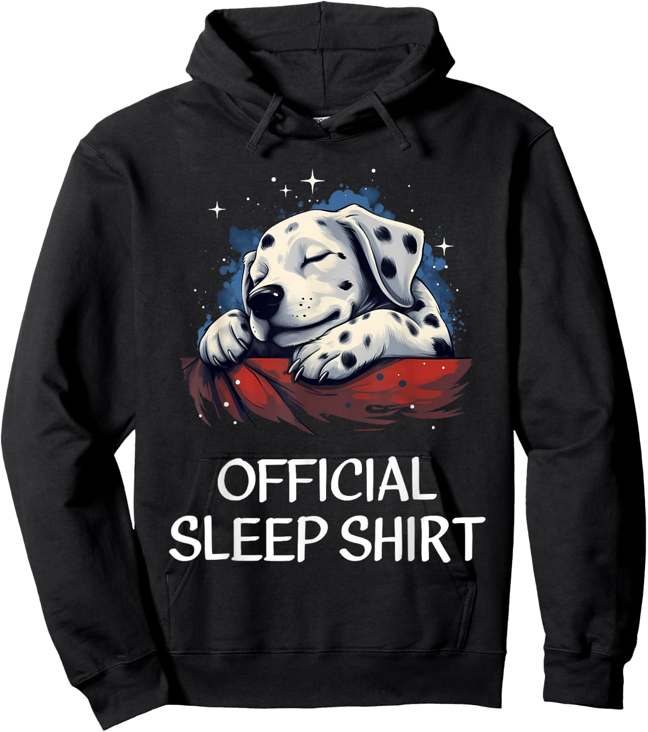 Official Sleep Shirt Dalmatian Nightshirt Pajama Hoodie - Hoodie | Black