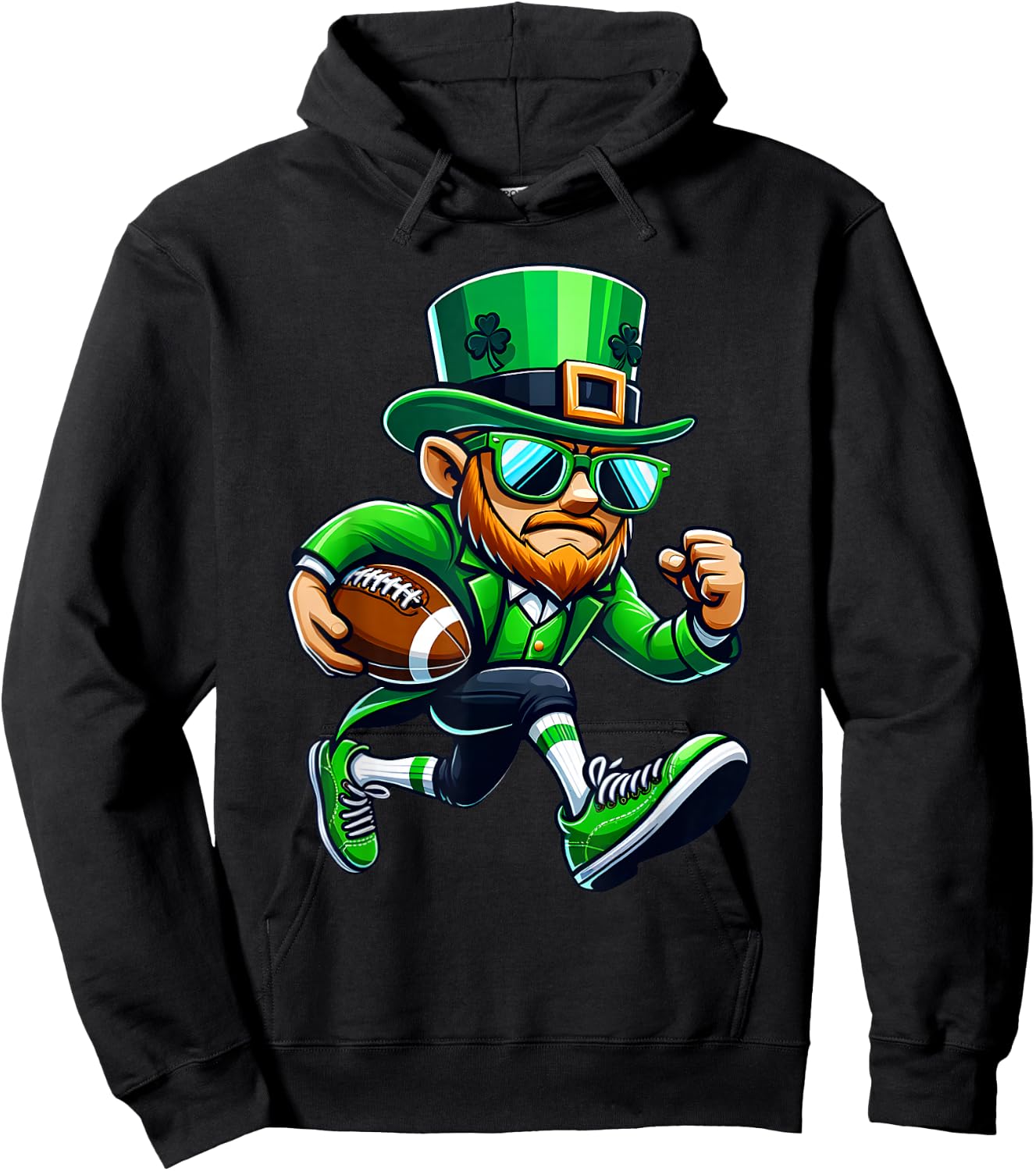 Leprechaun Playing Football St Patricks Day Sport Boys Hoodie - Hoodie | Black