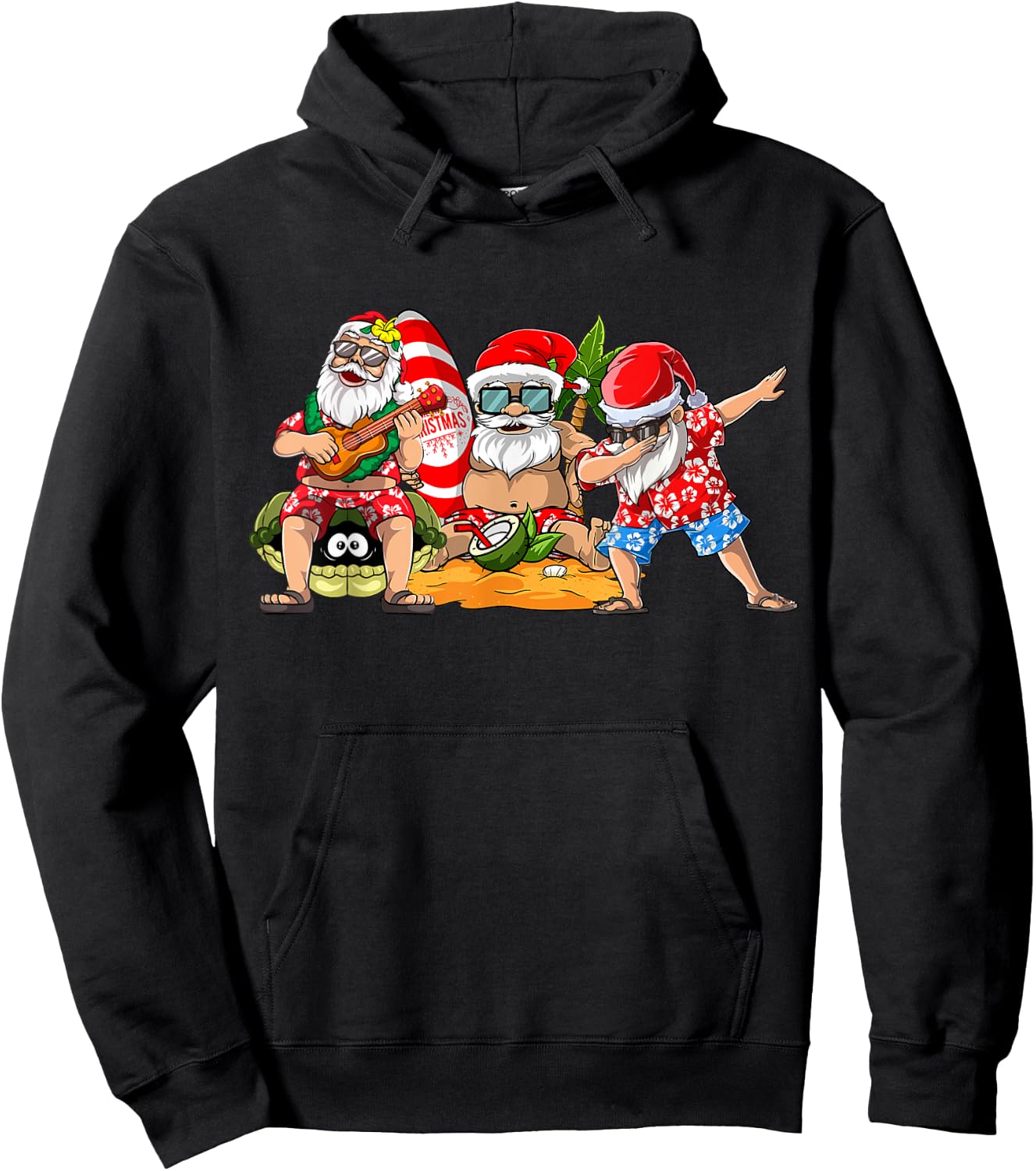 Hawaiian Three Gnomes Christmas In July Summer Vacation Men Hoodie - Hoodie | Black