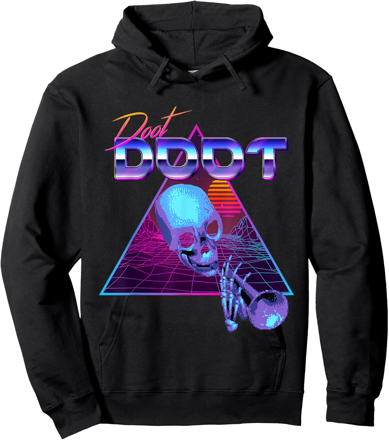 Doot Doot Mr Skeltal Synthwave Streetwear Hoodie - Hoodie | Black