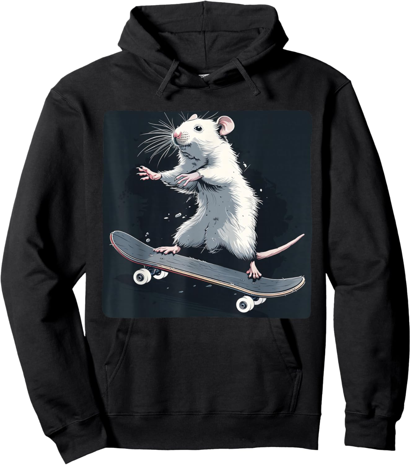 Pretty Skateboarding Rat Costume for Mouse and Rats Lovers Hoodie - Hoodie | Black