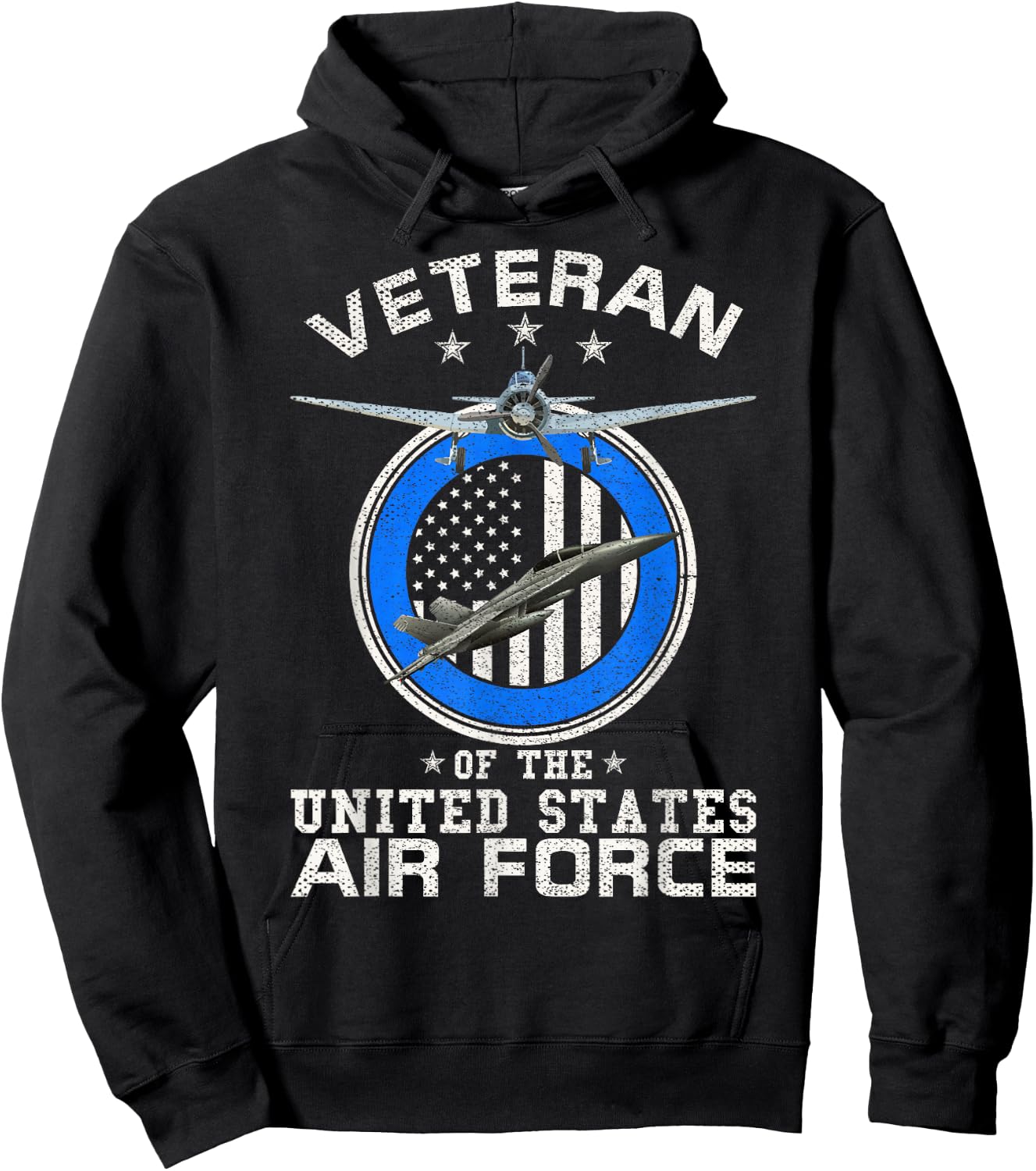 Vintage Veteran Of The United States Air Force U.S Military Hoodie - Hoodie | Black