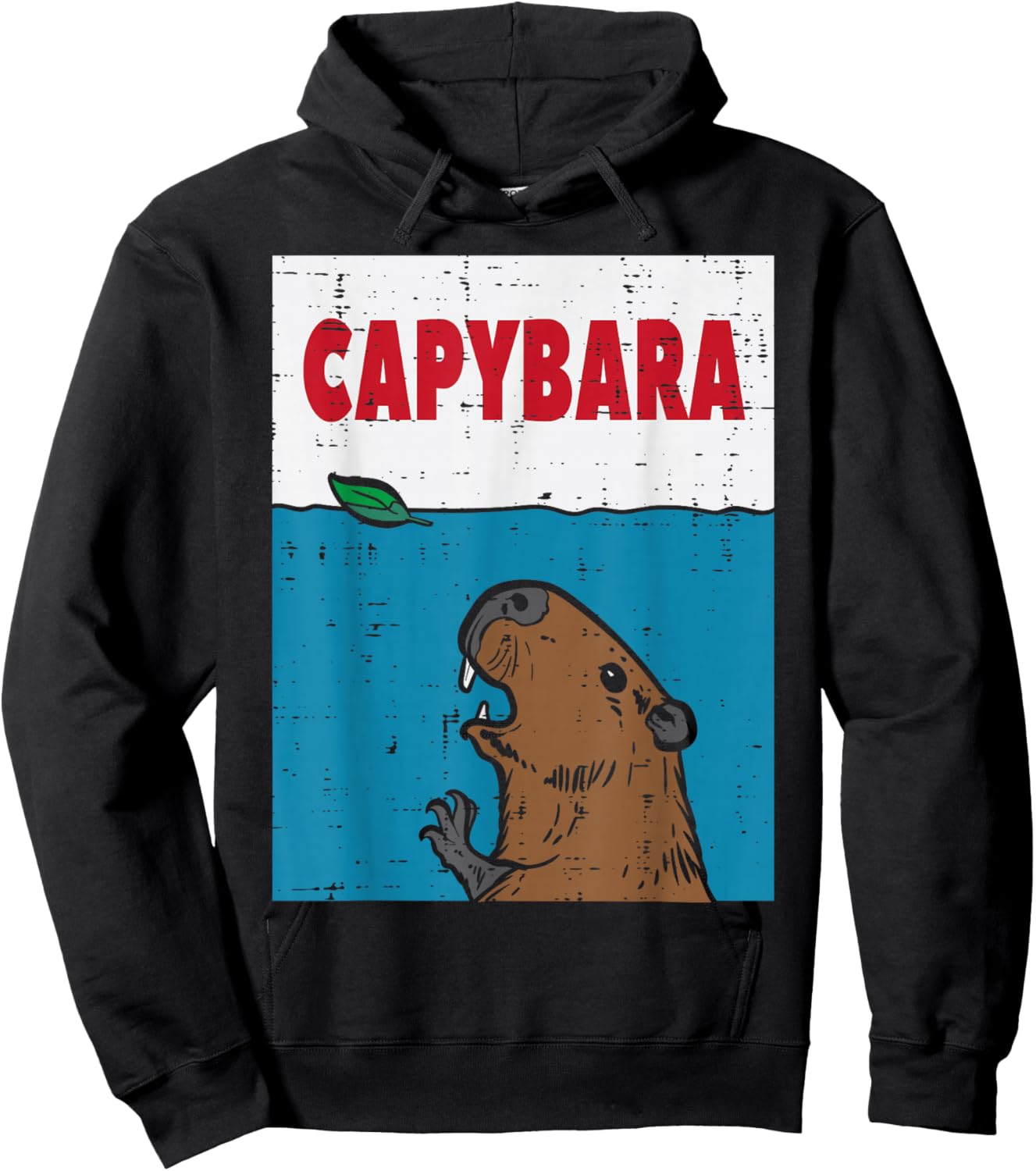 Capybara Jaws Funny Capy Rodent Parody Men Women Kids Youth Hoodie - Hoodie | Black