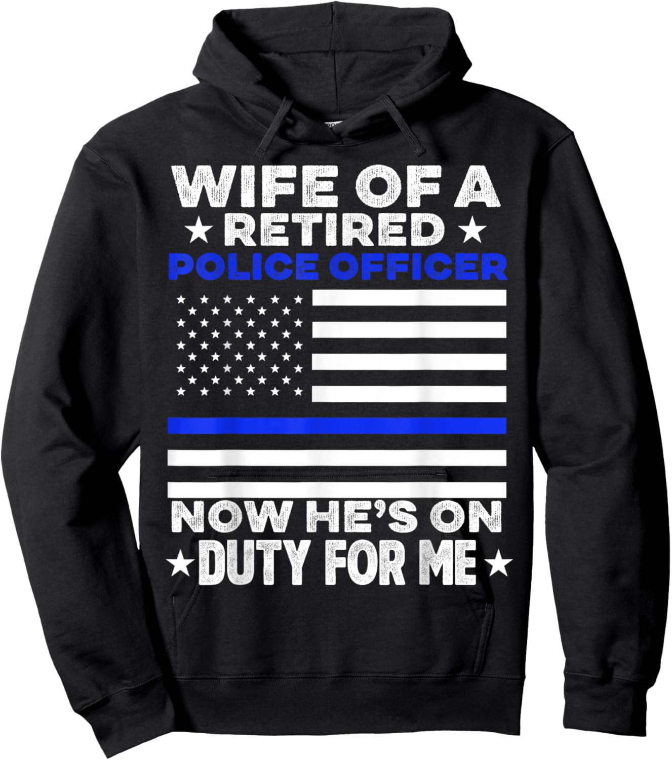 Wife of a Retired Police Officer Proud Retiring Cop Wife Hoodie - Hoodie | Black