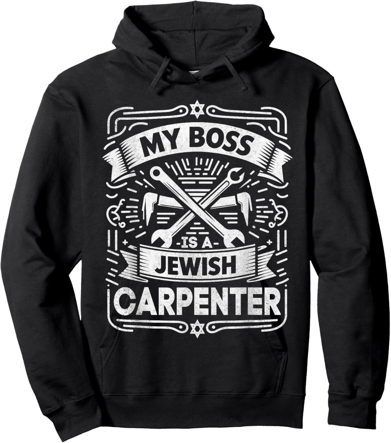 My Boss Is a Jewish Carpenter Christian Faith Hoodie - Hoodie | Black