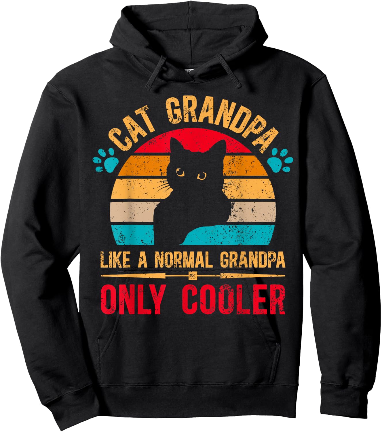 Cat Grandpa Cooler Cat Lover Grandpa Cat Grandfather Hoodie - Hoodie | Black
