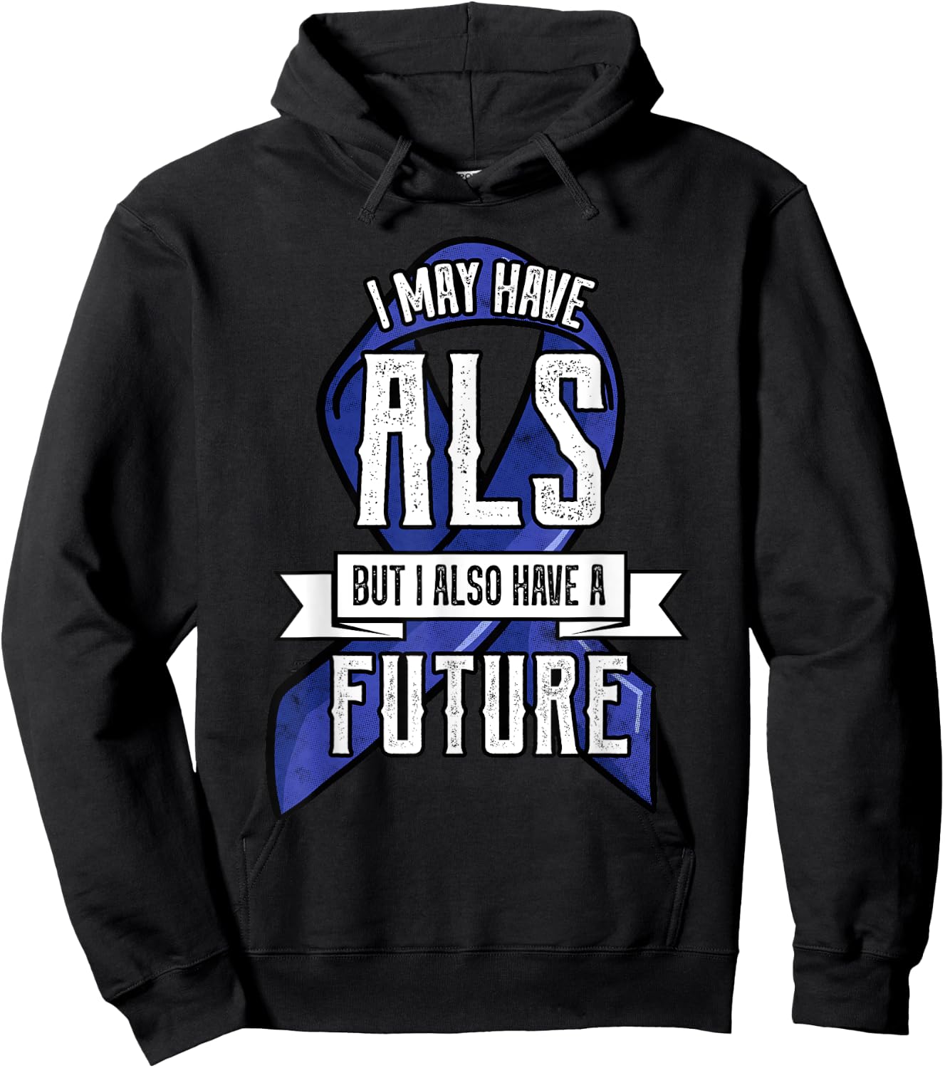 ALS Motor Neurone Disease Amyotrophic Lateral Sclerosis Blue Hoodie - Hoodie | Black