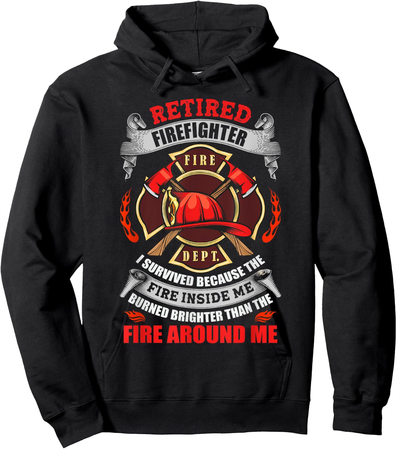Retired Firefighter Retirement Gift Fire Department Hoodie - Hoodie | Black