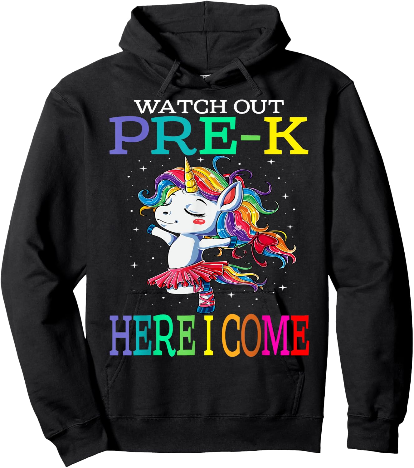 Watch Out Pre-K Here I Come Unicorn Back To School Hoodie - Hoodie | Black