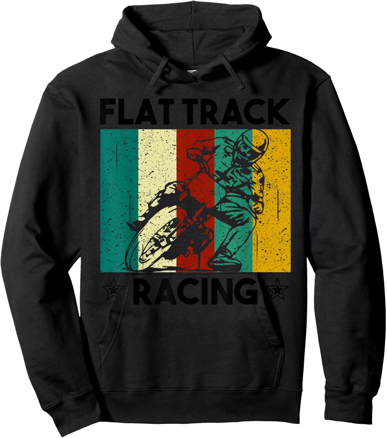 Vintage Flat Track Racing Gift Motorcycle Racer Men Women Hoodie - Hoodie | Black