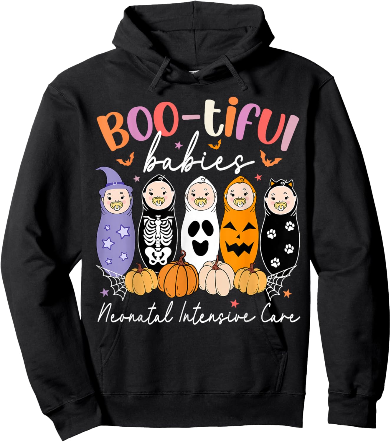 Bootiful Babies Neonatal Intensive Care NICU Nurse Halloween Hoodie - Hoodie | Black