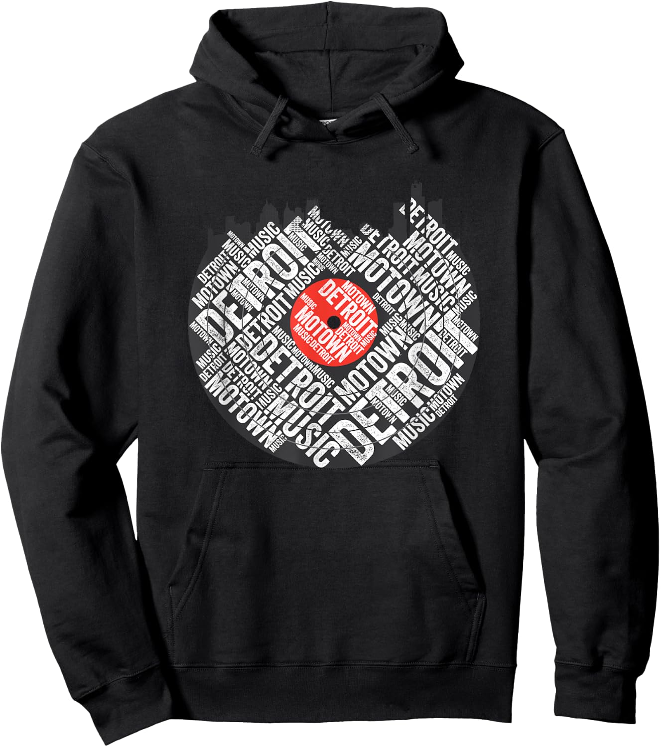 Detroit Motown Music US City America Michigan American Life Hoodie - Hoodie | Black