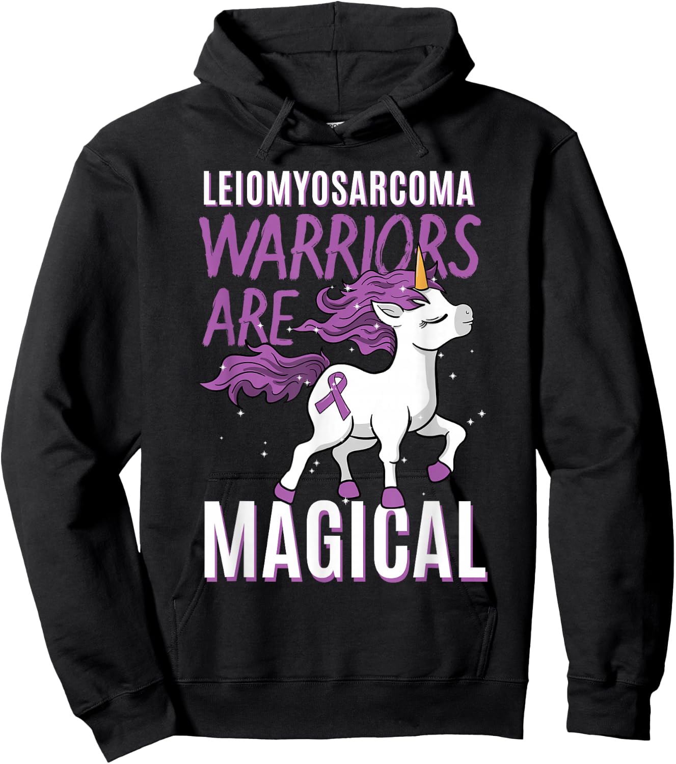 Leiomyosarcoma Warrior LMS Rare Cancer Unicorn Sarcoma Gift Hoodie - Hoodie | Black