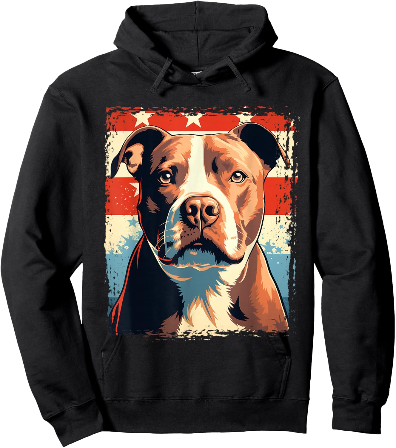 American Pitbull Terrier USA Pop Art Portrait for Dog Owners Hoodie - Hoodie | Black