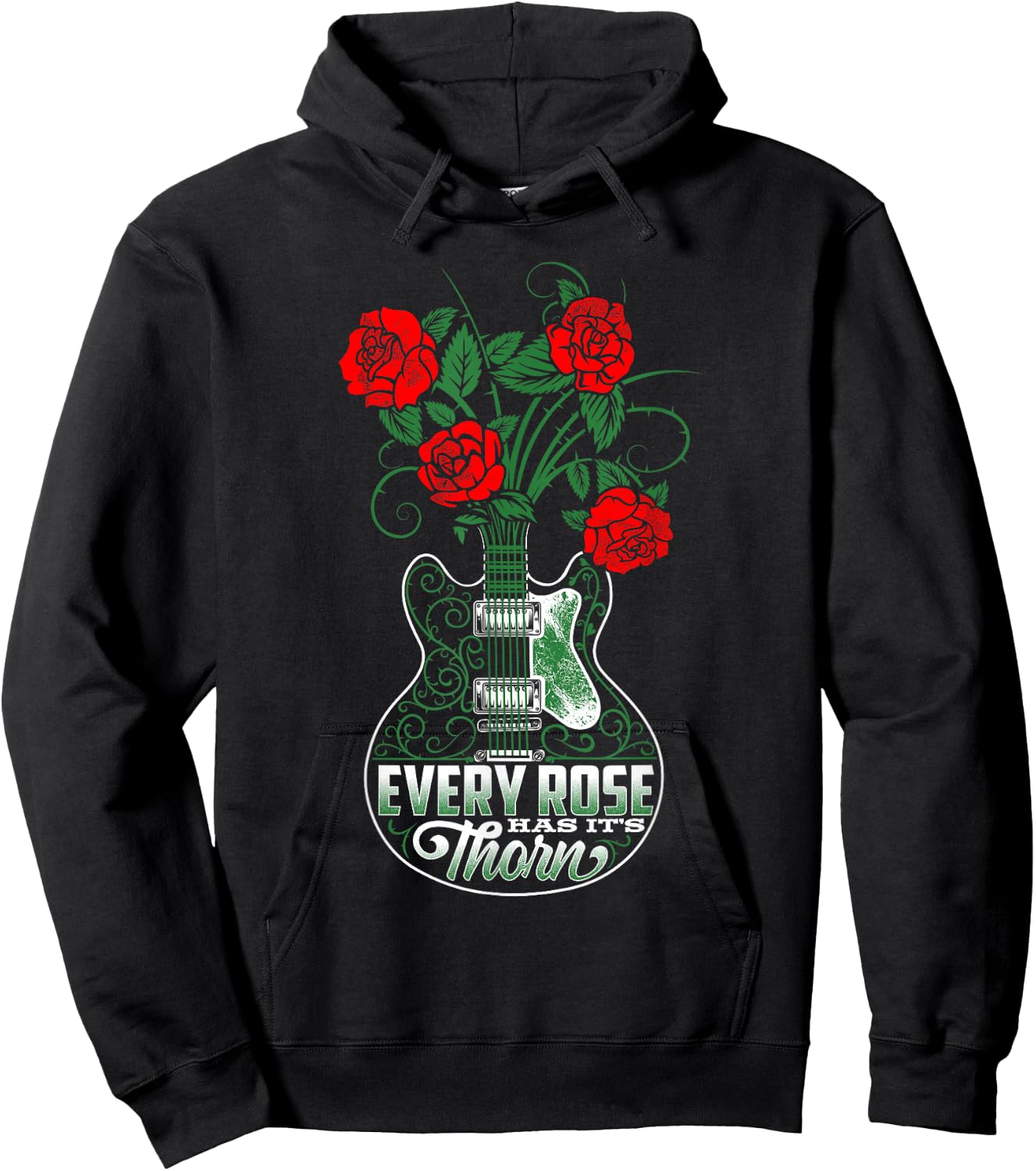 Every Rose Has It's Thorn Guitarist Roses and Guitar Hoodie - Hoodie | Black