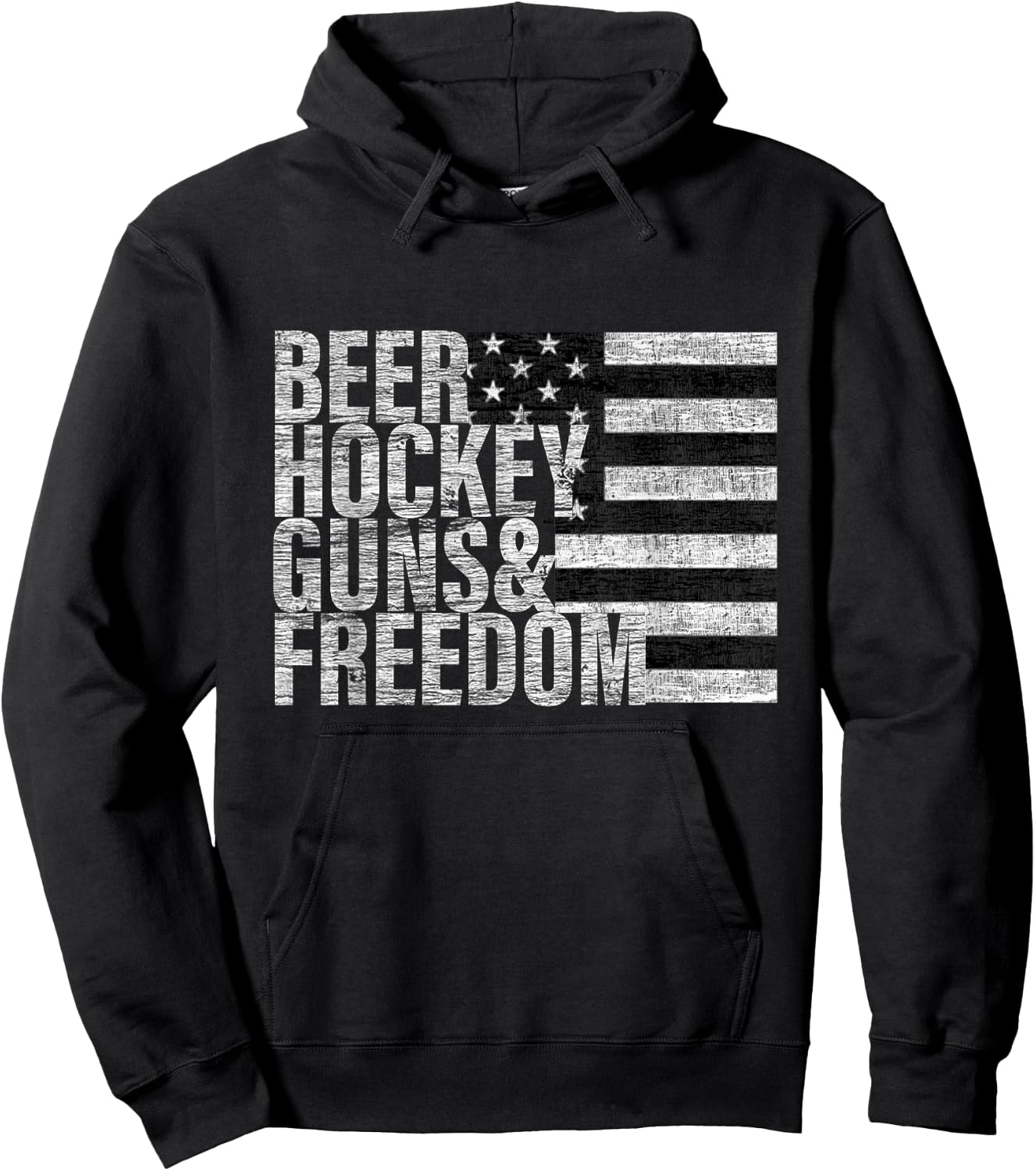 Beer Hockey Guns & Freedom Hoodie - Hoodie | Black