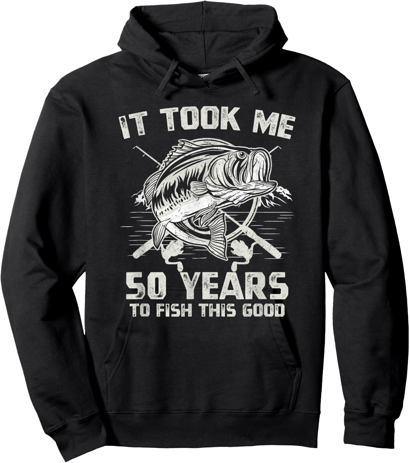 It Took Me 50 Years To Fish 50th Birthday Gift Hoodie - Hoodie | Black