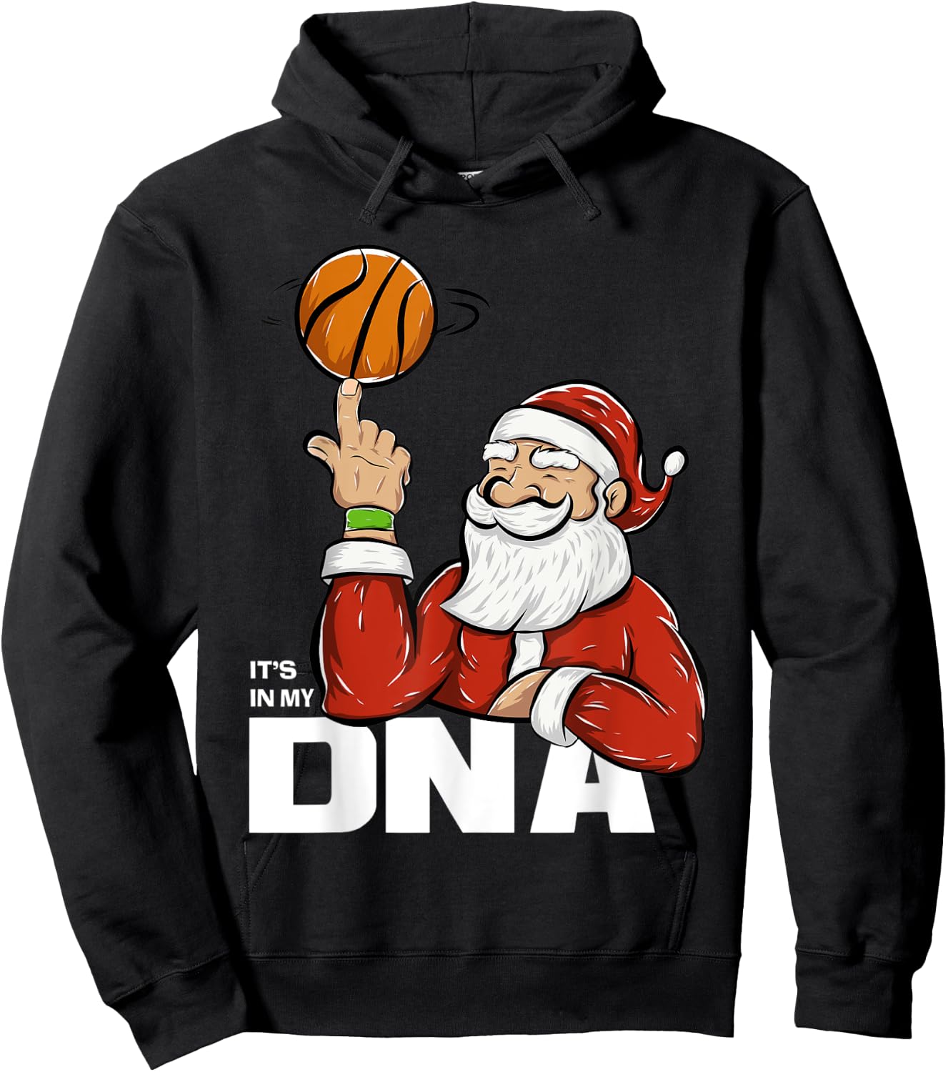 It's In My DNA | Santa Playing Basketball Hoodie - Hoodie | Black