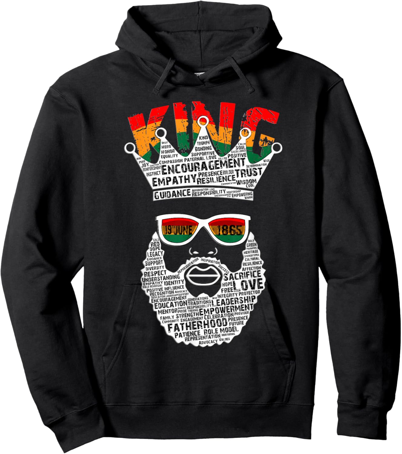 Black King Father's Day Juneteenth History 19th June 1865 Hoodie - Hoodie | Black