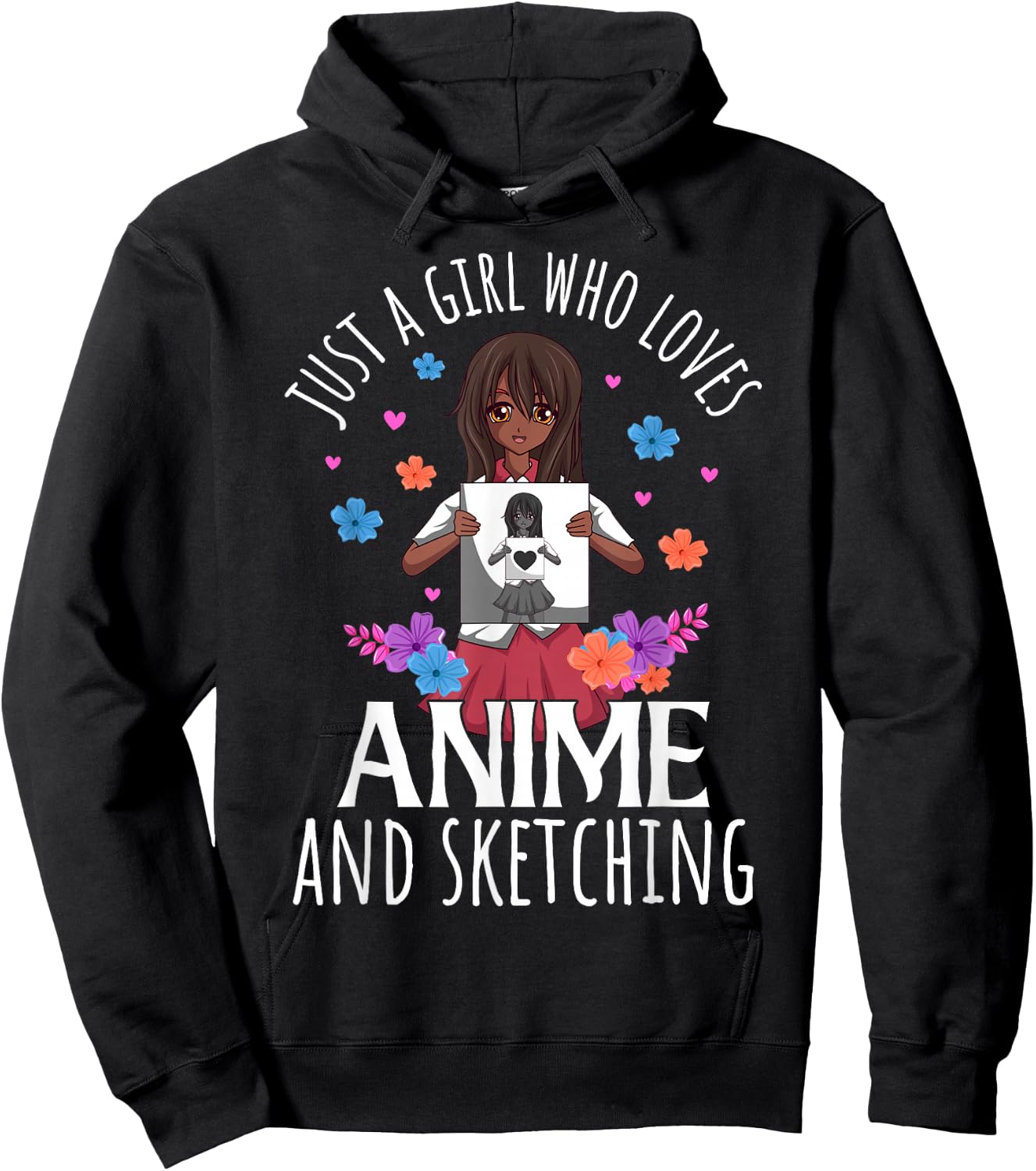 Just A Girl Who Loves Anime and Sketching Anime Lovers Hoodie - Hoodie | Black