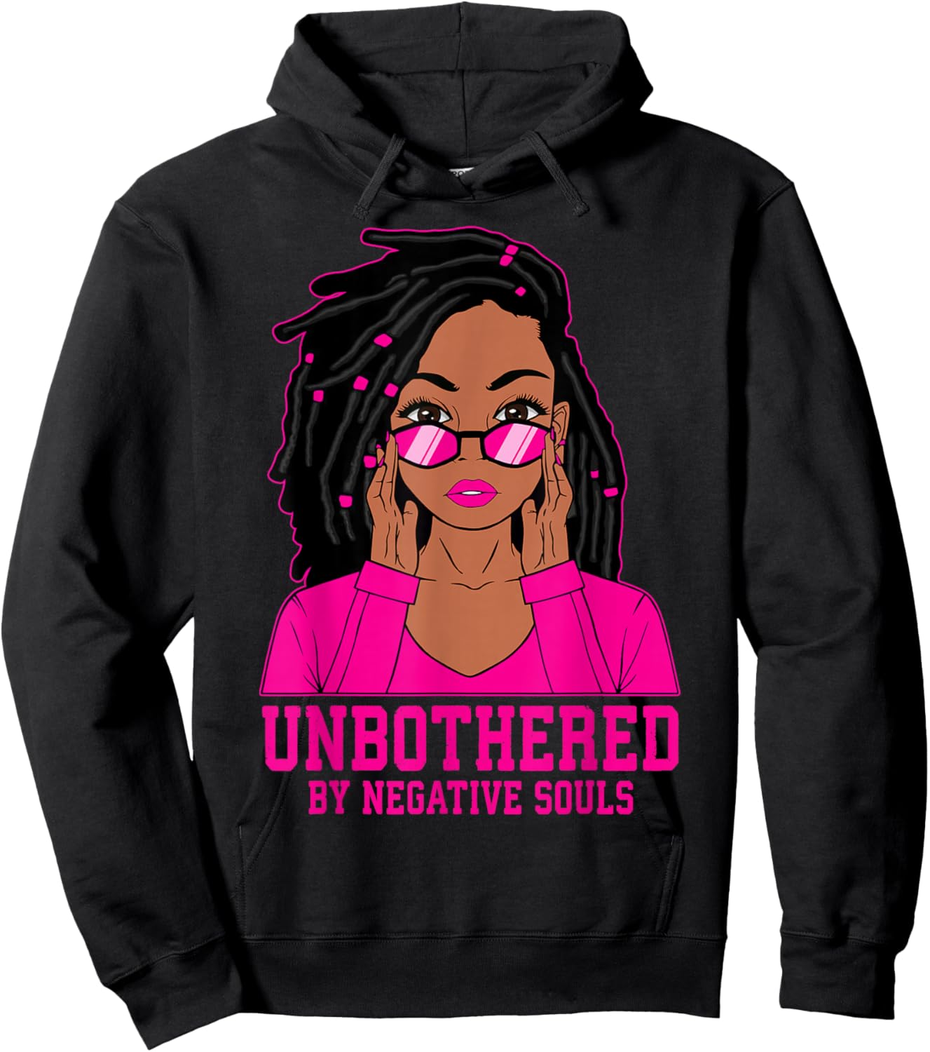 Loc'd Hair Sassy Black Woman Melanin Girl Unbothered Hoodie - Hoodie | Black