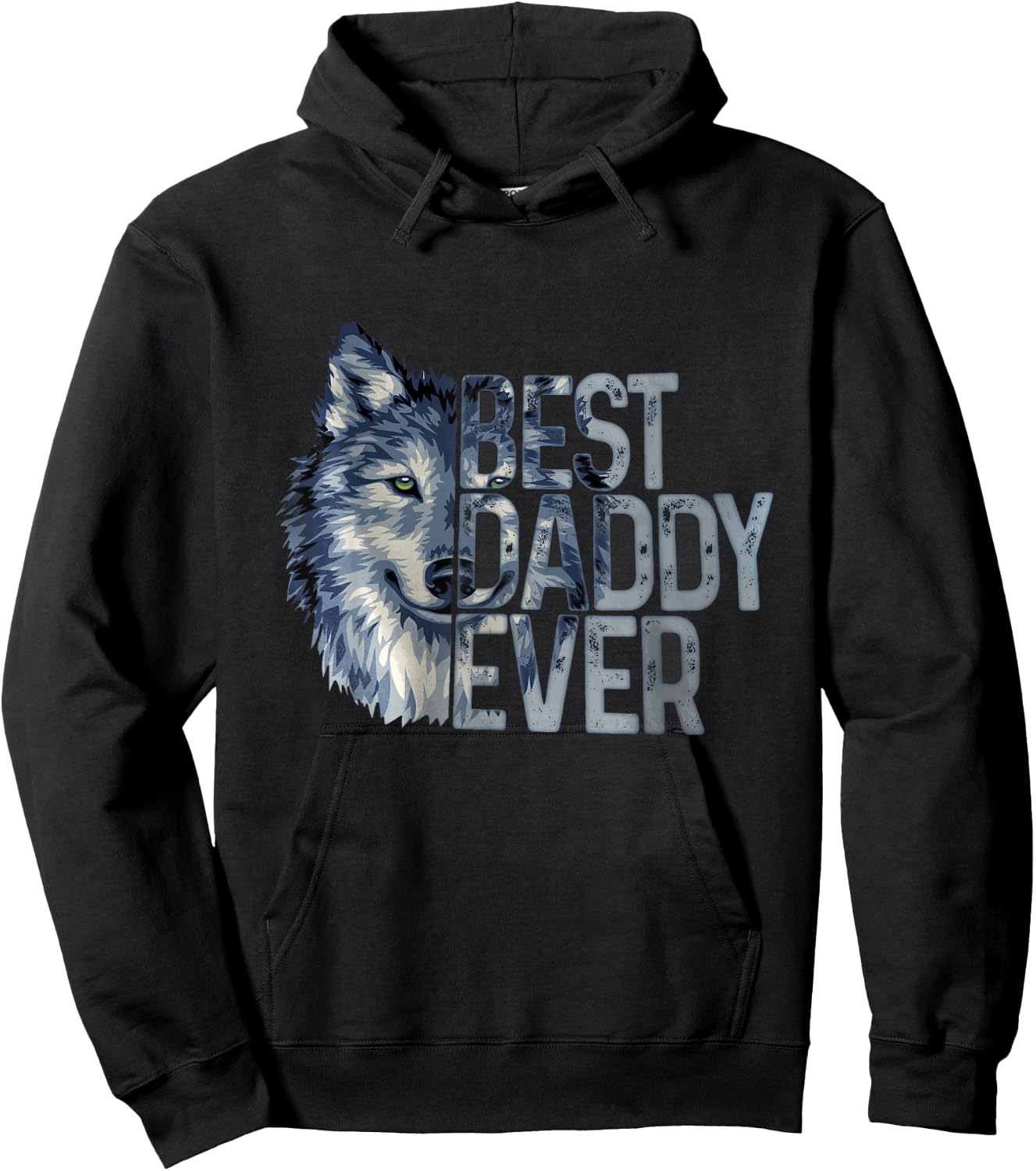 Best daddy ever wolf father day Hoodie - Hoodie | Black