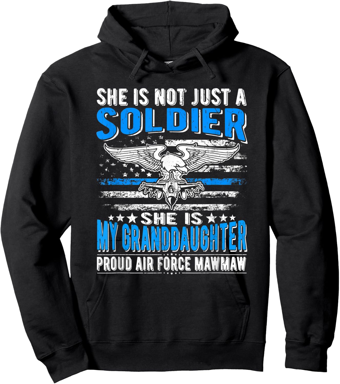 My Granddaughter Is A Soldier Hero - Proud Air Force Mawmaw Hoodie - Hoodie | Black