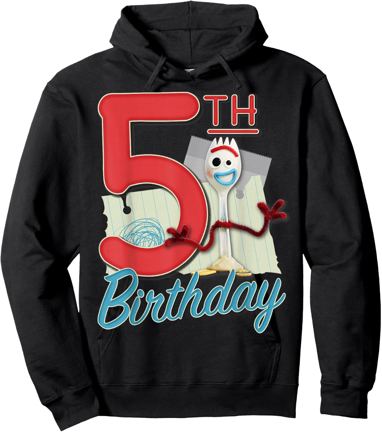 Disney Pixar Toy Story 4 Forky 5th Birthday Hoodie - Hoodie | Black