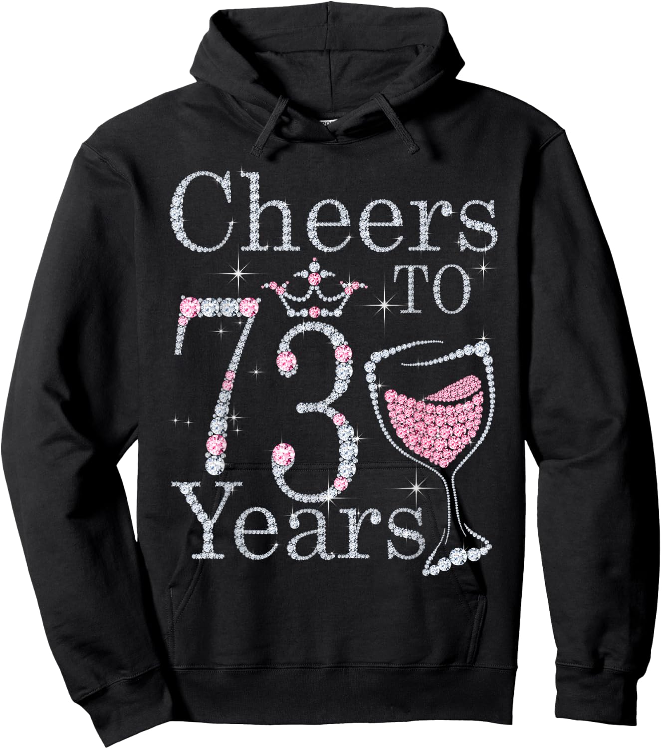 Cheers to 73 Years 1949 73rd Birthday Gift Hoodie - Hoodie | Black