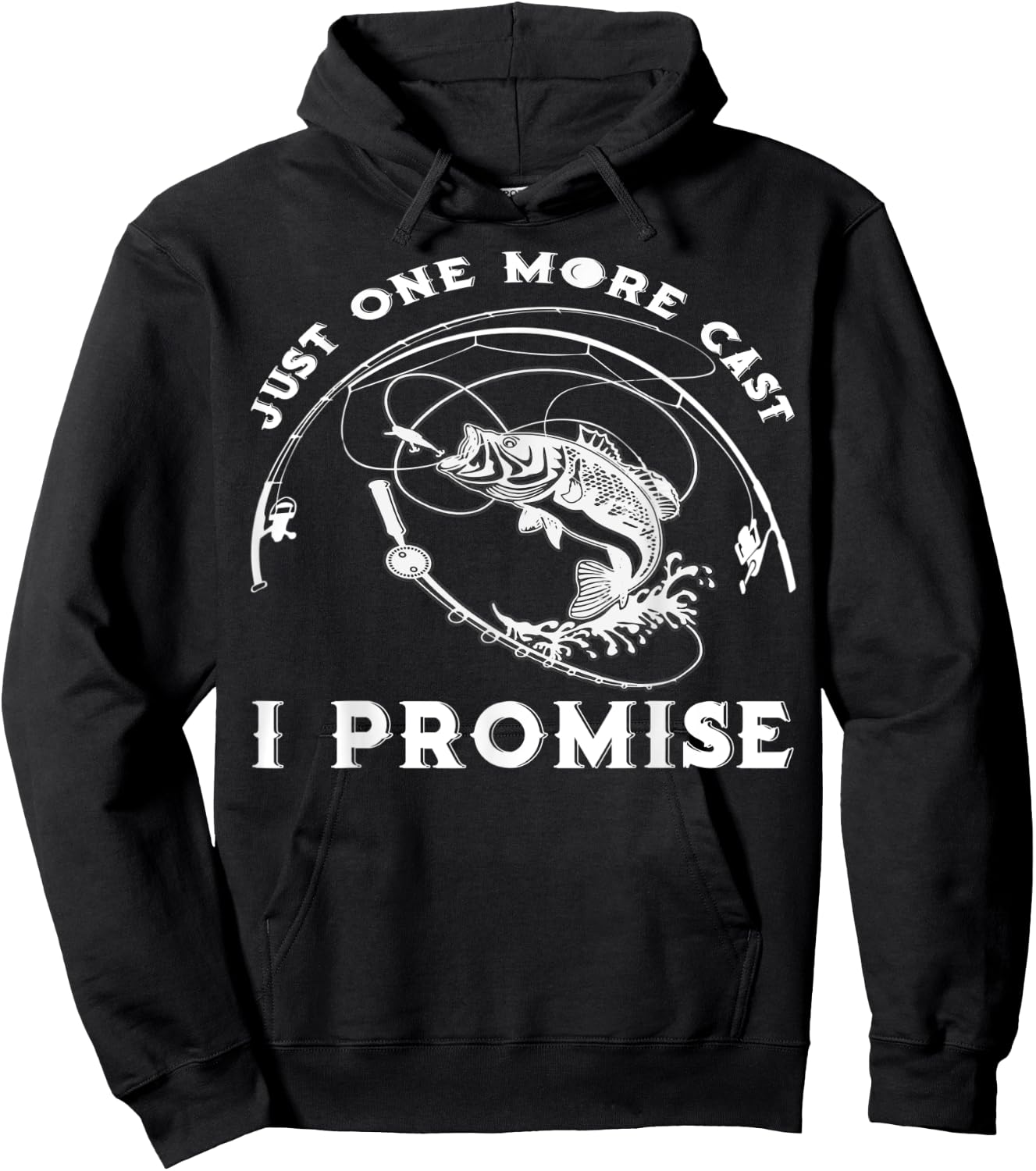 Just One More Cast I Promise Great Gift Fishing Lover Fisher Hoodie - Hoodie | Black